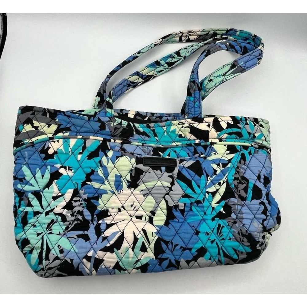 Vera Bradley Quilted Tote Bag Camo‎ Floral Zipper Top Shoulder Handbag Retired